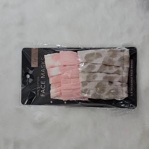 Kitsch Set of 3 100% Cotton Face Mask Leopard Blush